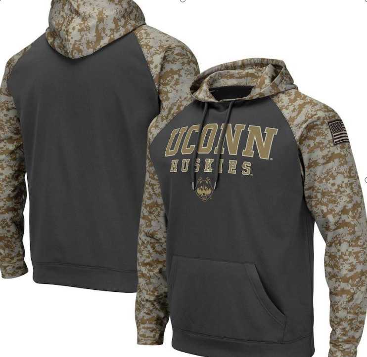 Men's Connecticut Huskies Gray Camo Pullover Hoodie,We sell and wholesale Men's Connecticut Huskies Gray Camo Pullover Hoodie on line form chian!